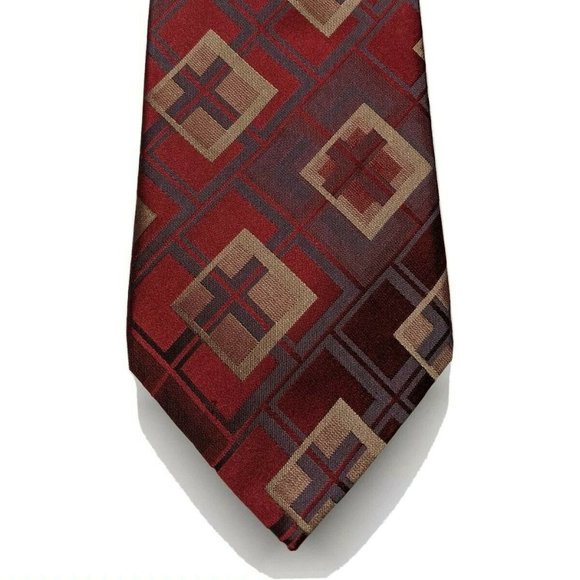 Van Heusen Other - Van Heusen Geometric Diamond Silk Necktie